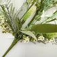 24"L Fabric Flower/EVA Leaf/Beads Spray: White, White Greenery Stem, Greenery Filler Bush with Leaves Buds  White Berries, 60919, FH807127