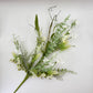 24"L Fabric Flower/EVA Leaf/Beads Spray: White, White Greenery Stem, Greenery Filler Bush with Leaves Buds  White Berries, 60919, FH807127
