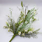 24"L Fabric Flower/EVA Leaf/Beads Spray: White, White Greenery Stem, Greenery Filler Bush with Leaves Buds  White Berries, 60919, FH807127