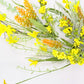 24"L Fabric Flower/EVA Leaf/Beads Spray: Yellow, Spring Greenery Stem, Easter Filler Bush with Leaves Buds Yellow Berries, 60919, FH807129