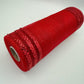 10” by 10 Yards Metallic Border Stripe Mesh: Red, Wreathmaking Supplies, Christmas Valentines or Patriotic Red Mesh Wreath Ribbon, RE850224
