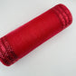 10” by 10 Yards Metallic Border Stripe Mesh: Red, Wreathmaking Supplies, Christmas Valentines or Patriotic Red Mesh Wreath Ribbon, RE850224