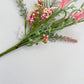 12"L Fabric Flower/EVA Leaf/Beads Pick: Pink, Pink Greenery Stem, Greenery Filler Bush with Leaves Buds Pink Berries, Mini 60919, FH812559