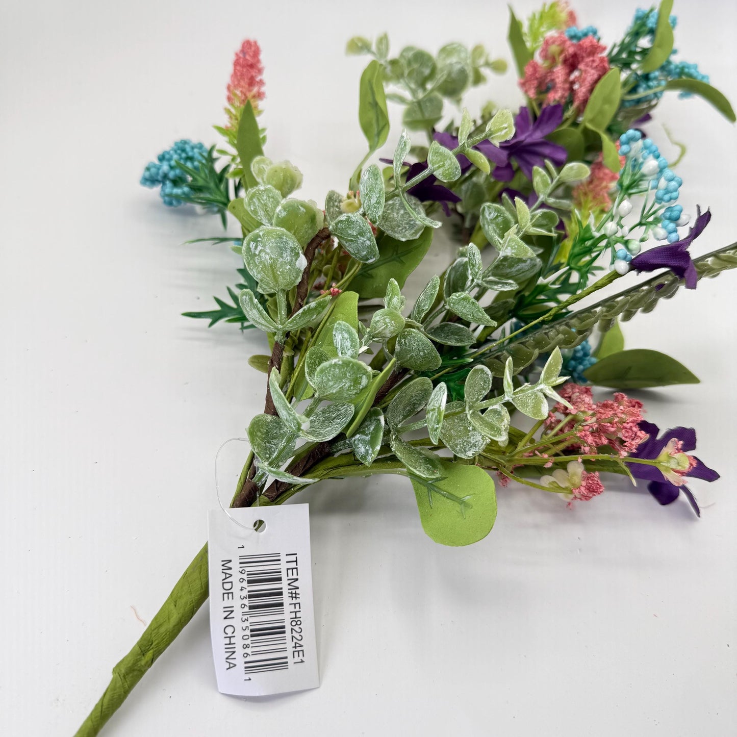 27"L Greenery Spray with Green Speckled Eggs and Leaves, Spring Greenery Stem, Easter Greenery Floral Bush with Leaves and Eggs, HE7276