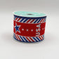 Red White and Blue USA on Diagonal Stripes Wired Ribbon, Fourth of July Wreath Supply, Patriotic Royal Ribbon 2.5” by 10 yards, RGE163127