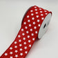 Red with White Stars Wired Ribbon, Fourth of July Wreath Supply, Independence Day Bowmaking, Patriotic Ribbon 2.5” by 10 yards, RGE111524