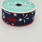 Navy Blue Rockets Wired Ribbon, Fourth of July Wreath Supply, Independence Day Bowmaking, Patriotic Ribbon 1.5” by 10 yards, RGE119919