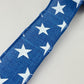 Blue with White Stars Wired Ribbon, Fourth of July Wreath Supply, Independence Day Bowmaking, Patriotic Ribbon 1.5” by 10 yards, RGE111525