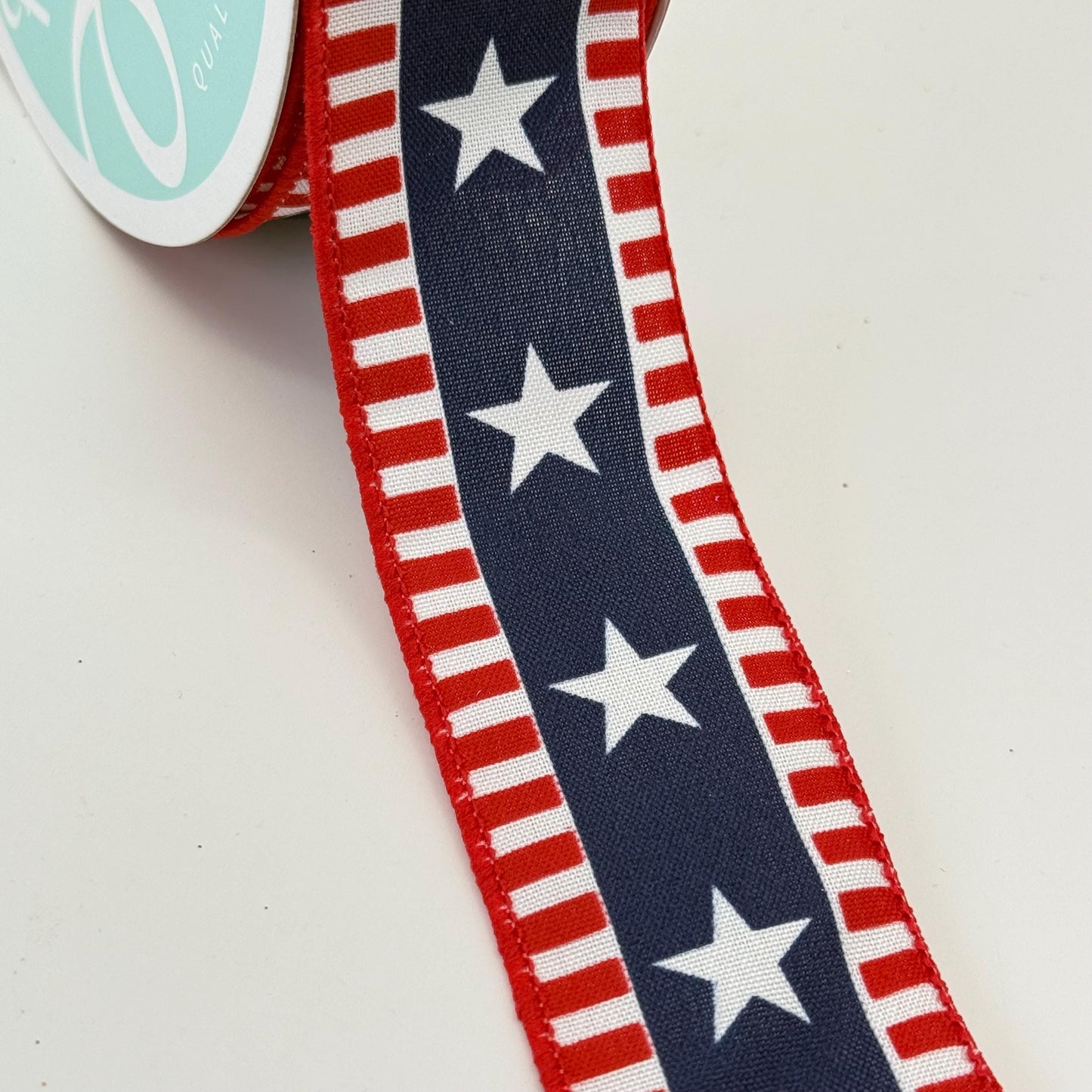 Red White Blue Stars and Stripes Wired Ribbon, Fourth of July Wreath Supply, Independence Day Patriotic Ribbon 1.5” by 10 yards, RGE1079A1