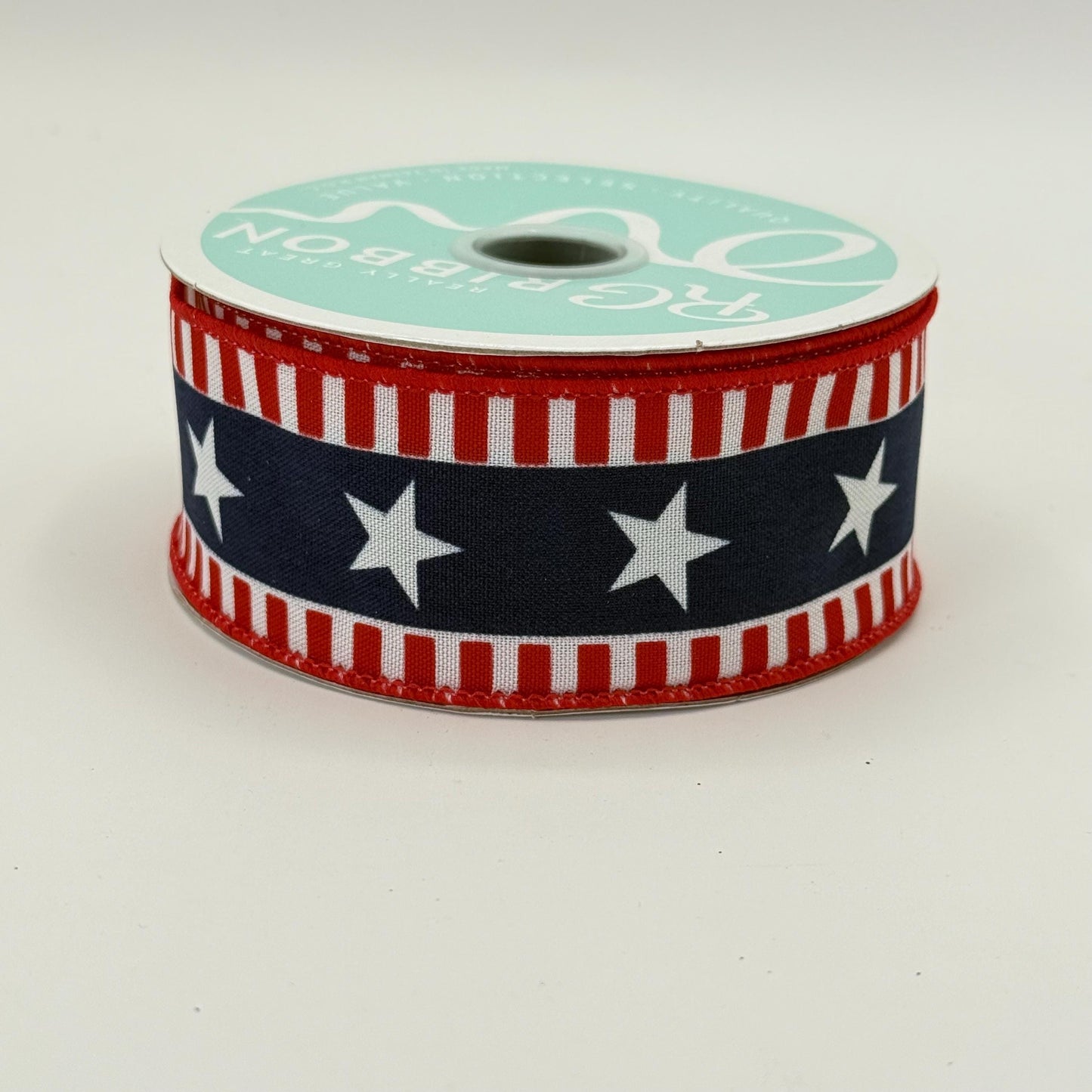 Red White Blue Stars and Stripes Wired Ribbon, Fourth of July Wreath Supply, Independence Day Patriotic Ribbon 1.5” by 10 yards, RGE1079A1