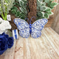Butterfly Grapevine Kit WITH VIDEO, Blue and White Chinoiserie Butterfly Wreath Kit, Spring DIY Wall Decoration, Grapevine Floral Bundle