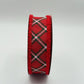 Red Diagonal Dash Check Wired Ribbon, Fourth of July Wreath Supply, Patriotic Ribbon with Red Drift Edge 1.5” by 10 yards, RGA885524