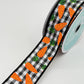 Carrot Wired Ribbon: 1.5" x 10yd, Easter Wreath Supply, Black and White Checkered Easter Ribbon with Orange Carrots, Easter Bow Ribbon