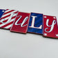 Patriotic Sign, Fourth of July Block Sign, Stars and Stripes Decor, Red White and Blue Door Hanger, 4th of July Wreath Embellishment