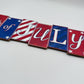 Patriotic Sign, Fourth of July Block Sign, Stars and Stripes Decor, Red White and Blue Door Hanger, 4th of July Wreath Embellishment