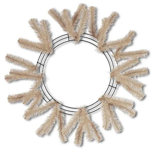 Beige Wreath Frame, 15” Wire” 25” OAD Work Wreath Frame: Burlap, Brown Wreath Base with 18 Ties, Wreath Supplies, XX7488W4