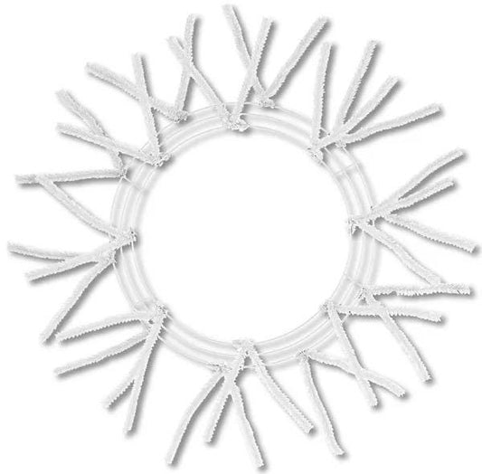 White Pencil Wreath Frame, 15” Wire” 25” OAD Pencil Work Wreath Frame: White, Wreath Base with 18 Ties, Wreath Supplies, XX750427