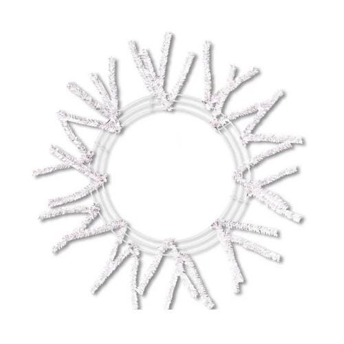 Iridescent White Pencil Wreath Frame with 18 Tie, 15” Wire” 25” OAD Pencil Work Wreath Frame: Iridescent White, Wreath Supplies, XX751150