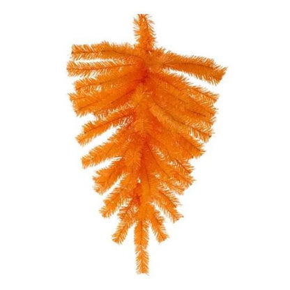 Orange Wreath Swag, 24” Teardrop Swag with 55 Tips: Orange, Orange Swag Base for Halloween or Easter, Long Wreath, Wreath Supplies, XX930520