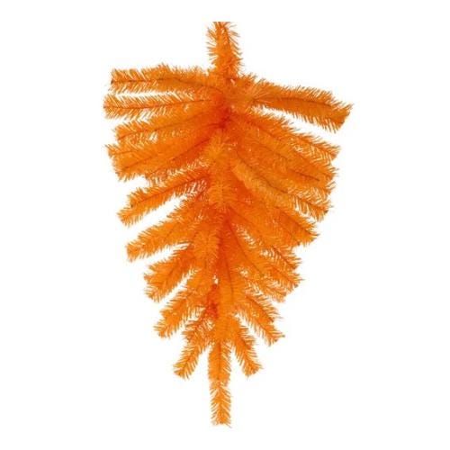 Orange Wreath Swag, 24” Teardrop Swag with 55 Tips: Orange, Orange Swag Base for Halloween or Easter, Long Wreath, Wreath Supplies, XX930520