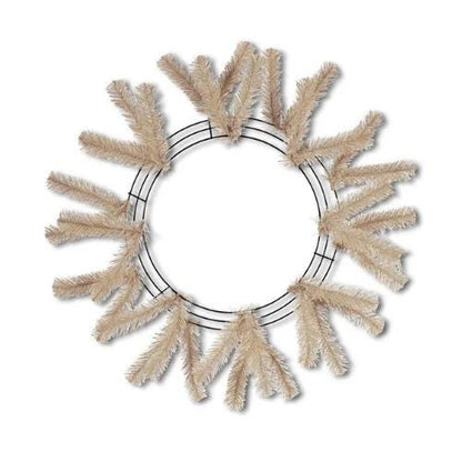 Beige Wreath Frame, 15” Wire” 25” OAD Work Wreath Frame: Burlap, Brown Wreath Base with 18 Ties, Wreath Supplies, XX7488W4