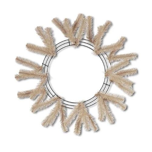 Beige Wreath Frame, 15” Wire” 25” OAD Work Wreath Frame: Burlap, Brown Wreath Base with 18 Ties, Wreath Supplies, XX7488W4