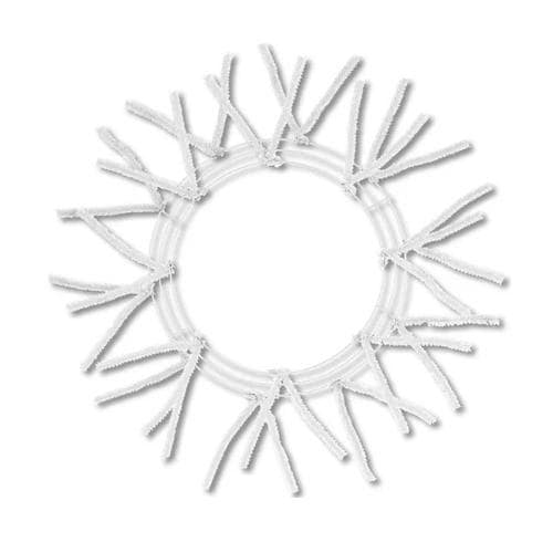 White Pencil Wreath Frame, 15” Wire” 25” OAD Pencil Work Wreath Frame: White, Wreath Base with 18 Ties, Wreath Supplies, XX750427