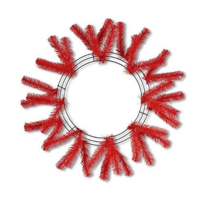 Red Wreath Frame, 15” Wire” 25” OAD Work Wreath Frame: Red, Red Wreath Base with 18 Ties, Wreath Supplies, XX748824