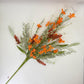 24"L Fabric Flower/EVA Leaf/Beads Spray: Orange, Easter Greenery Stem, Spring Summer Fall Greenery Filler Bush, 60919, FH807120