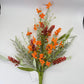 24"L Fabric Flower/EVA Leaf/Beads Spray: Orange, Easter Greenery Stem, Spring Summer Fall Greenery Filler Bush, 60919, FH807120