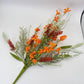 24"L Fabric Flower/EVA Leaf/Beads Spray: Orange, Easter Greenery Stem, Spring Summer Fall Greenery Filler Bush, 60919, FH807120