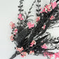24"L Fabric Flower/EVA Leaf/Beads Spray: Black and Pink, Halloween Greenery Stem, Trendy Witch Pumpkin Greenery Filler Bush, 60919, FH807156