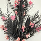 24"L Fabric Flower/EVA Leaf/Beads Spray: Black and Pink, Halloween Greenery Stem, Trendy Witch Pumpkin Greenery Filler Bush, 60919, FH807156