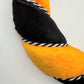 Orange and Black Halloween Wreath Form, 13” Velvety-Feel Fabric Wreath Ring with Black and White Cording, Halloween Wreath Ring, HH7458F4