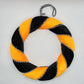 Orange and Black Halloween Wreath Form, 13” Velvety-Feel Fabric Wreath Ring with Black and White Cording, Halloween Wreath Ring, HH7458F4