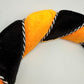 Orange and Black Halloween Wreath Form, 13” Velvety-Feel Fabric Wreath Ring with Black and White Cording, Halloween Wreath Ring, HH7458F4