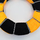 Orange and Black Halloween Wreath Form, 13” Velvety-Feel Fabric Wreath Ring with Black and White Cording, Halloween Wreath Ring, HH7458F4