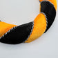 Orange and Black Halloween Wreath Form, 13” Velvety-Feel Fabric Wreath Ring with Black and White Cording, Halloween Wreath Ring, HH7458F4