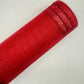 10” by 10 Yards Metallic Border Stripe Mesh: Red, Wreathmaking Supplies, Christmas Valentines or Patriotic Red Mesh Wreath Ribbon, RE850224