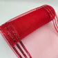 10” by 10 Yards Metallic Border Stripe Mesh: Red, Wreathmaking Supplies, Christmas Valentines or Patriotic Red Mesh Wreath Ribbon, RE850224