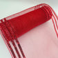 10” by 10 Yards Metallic Border Stripe Mesh: Red, Wreathmaking Supplies, Christmas Valentines or Patriotic Red Mesh Wreath Ribbon, RE850224