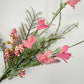 12"L Fabric Flower/EVA Leaf/Beads Pick: Pink, Pink Greenery Stem, Greenery Filler Bush with Leaves Buds Pink Berries, Mini 60919, FH812559