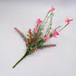 12"L Fabric Flower/EVA Leaf/Beads Pick: Pink, Pink Greenery Stem, Greenery Filler Bush with Leaves Buds Pink Berries, Mini 60919, FH812559