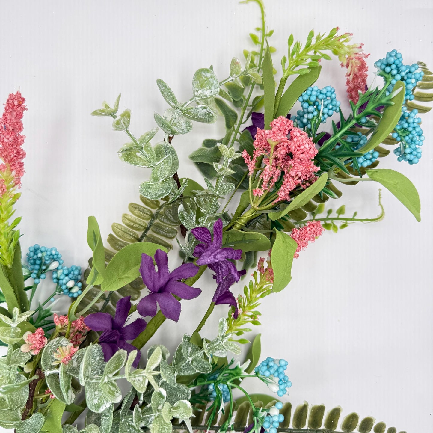 27"L Greenery Spray with Green Speckled Eggs and Leaves, Spring Greenery Stem, Easter Greenery Floral Bush with Leaves and Eggs, HE7276