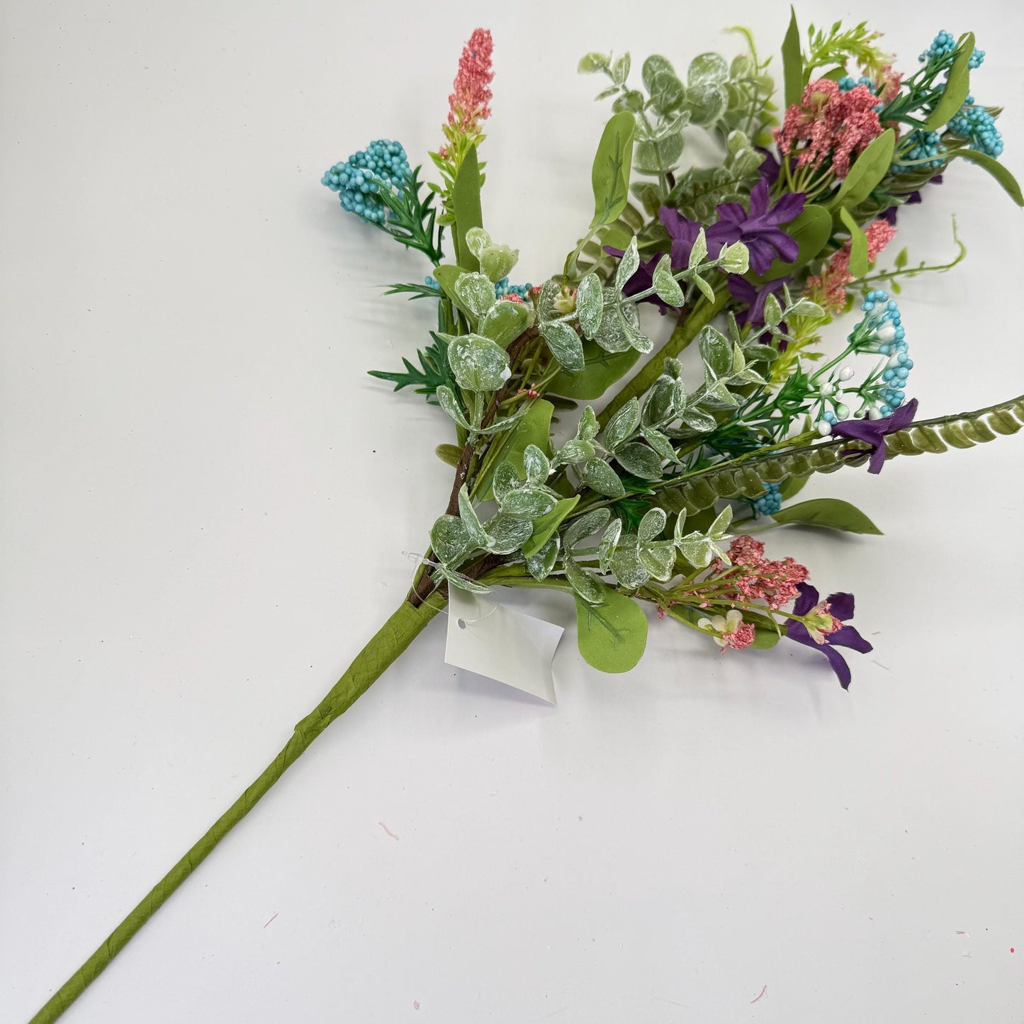 27"L Greenery Spray with Green Speckled Eggs and Leaves, Spring Greenery Stem, Easter Greenery Floral Bush with Leaves and Eggs, HE7276
