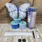 Chinoiserie Butterfly Thin Wreath Kit, DIY Mesh Wreath Kit, Do It Yourself Everyday Door Decor, Blue and White Chinoiserie Spring Front Door