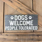 Dog Wreath Kit, "Dogs Welcome, People Tolerated" Sign, Black Red and White Dog Themed Decor, Make Your Own Dog Wreath Kit, Dog Mom Dad Gift