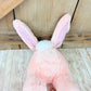 Easter Bunny Wreath Attachment, Pink Plush Bunny Bottom Striped Ears, Easter Home Decor Supplies, Bunny Wreath Supply Kit, Bunny Butt Ears