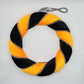 Orange and Black Halloween Wreath Form, 13” Velvety-Feel Fabric Wreath Ring with Black and White Cording, Halloween Wreath Ring, HH7458F4