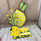 Lemon Grapevine Kit WITH VIDEO, Spring Door Hanger Kit, Summer DIY Wall Decoration, Yellow Polka Dot  Grapevine Bundle with Black and White